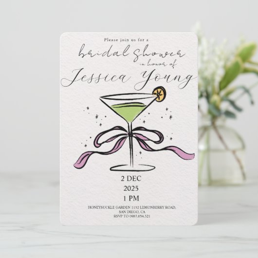 Bridal Bash & Cocktail Call bruids Kaart (Staand voorkant)