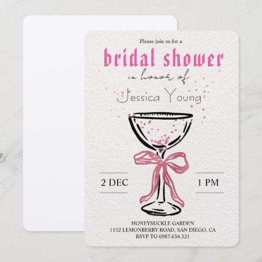 Bridal Bash & Cocktail Call bruids Kaart (Voorkant / Achterkant)