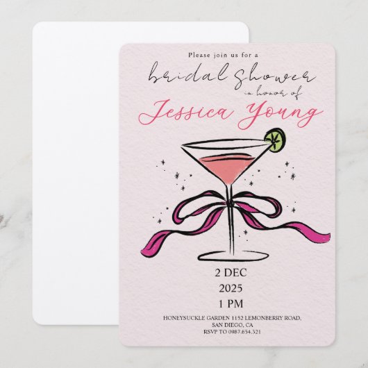 Bridal Bash & Cocktail Call bruids Kaart (Voorkant / Achterkant)