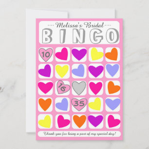 bridal bingo bedankkaart