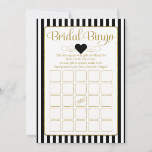 Bridal Bingo Black Gold Vrijgezellenfeest Game Kaa Kaart