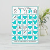 bridal bingo blauwgroen grijze kaart (Staand voorkant)