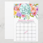 Bridal Bingo Colorful Floral Bridal Game (Voorkant / Achterkant)