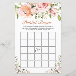 Bridal Bingo Game Floral Greeneral Paper Sheet