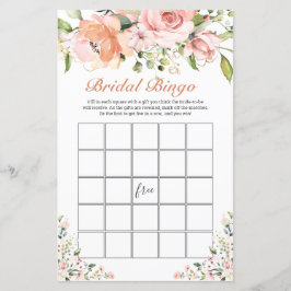 Bridal Bingo Game Floral Greeneral Paper Sheet