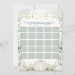 Bridal Bingo Game | Herfst Greenery Gold Pumpkin