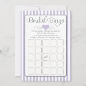 Bridal Bingo Lavender Grey Vrijgezellenfeest Game Kaart (Voorkant)