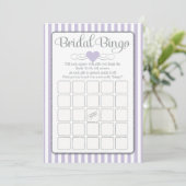 Bridal Bingo Lavender Grey Vrijgezellenfeest Game Kaart (Staand voorkant)