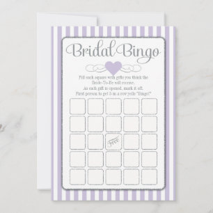Bridal Bingo Lavender Grey Vrijgezellenfeest Game Kaart