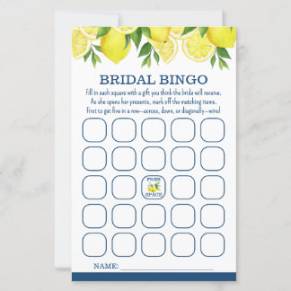 Bridal Bingo Lemon Bridal Shower Game