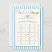 Bridal Bingo Light Blue Gold Vrijgezellenfeest Kaart (Voorkant)
