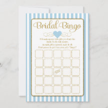 Bridal Bingo Light Blue Gold Vrijgezellenfeest