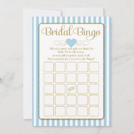 Bridal Bingo Light Blue Gold Vrijgezellenfeest Kaart