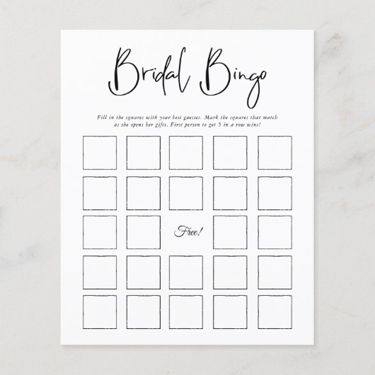 Bridal Bingo | Minimale Vrijgezellenfeest (Voorkant)