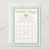 Bridal Bingo Mint Green Gold Vrijgezellenfeest Gam Kaart (Voorkant)
