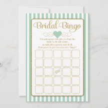 Bridal Bingo Mint Green Gold Vrijgezellenfeest Gam