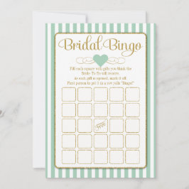 Bridal Bingo Mint Green Gold Vrijgezellenfeest Gam Kaart