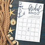 Bridal Bingo Nautical Anchor Shower Game<br><div class="desc">Nautical vrijgezellenfeest game "Bridal Bingo".</div>