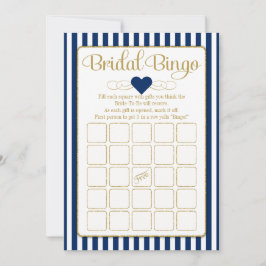 Bridal Bingo Navy Blue Gold Vrijgezellenfeest
