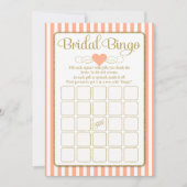 Bridal Bingo Peach Gold Vrijgezellenfeest Game Kaa Kaart (Voorkant)