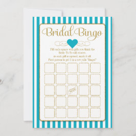 Bridal Bingo Turquoise Gold Vrijgezellenfeest Game Kaart