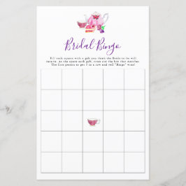 Bridal Bingo Vrijgezellenfeest Game Tea Paars
