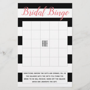 Bridal Bingo Wedding Shower Game Fill-in Kaarten