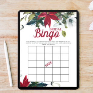 Bridal Bingo Winter Poinsettia Vrijgezellenfeest G Kaart