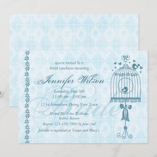 Bridal Birdcage Wedding Shower Kaart (Voorkant / Achterkant)