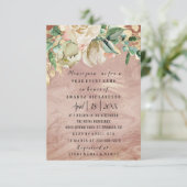 Bridal Birthday Flower Gold Mint Roos Marble Lijst Kaart (Staand voorkant)