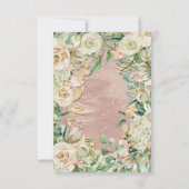 Bridal Birthday Flower Gold Mint Roos Marble Lijst Kaart (Achterkant)