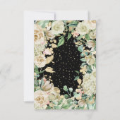 Bridal Birthday Flowers Gold Mint Black Waterverf Kaart (Achterkant)
