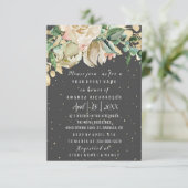 Bridal Birthday Flowers Gold Mint White Waterverf Kaart (Staand voorkant)