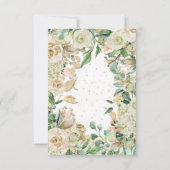 Bridal Birthday Flowers Gold Mint White Waterverf Kaart (Achterkant)