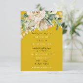 Bridal Birthday Party Roos Paint Floral Mustard Kaart (Staand voorkant)