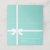 Bridal Blauwgroen Blauwe Tea Party Plaatskaartje (Buitenkant ongevouwen)