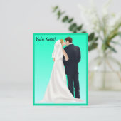 BRIDAL BLISS - Turquoise Uitnodiging Briefkaart (Staand voorkant)