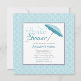 Bridal Blue Umbrella Shower Kaart