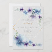 Bridal Blue-Violet Vertaalde Waterverf bloemen Kaart (Voorkant)
