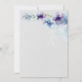 Bridal Blue-Violet Vertaalde Waterverf bloemen Kaart (Achterkant)