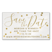 Bridal Blush Gold Confetti Magnetic Save Dates Magnetisch Visitekaartje (Voorkant)