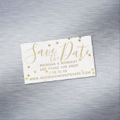 Bridal Blush Gold Confetti Magnetic Save Dates Magnetisch Visitekaartje (Voorbeeld)