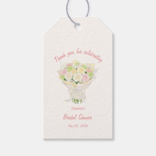 bridal bouquet bouquet of flowers pastel Asian  Cadeaulabel (Voorkant)