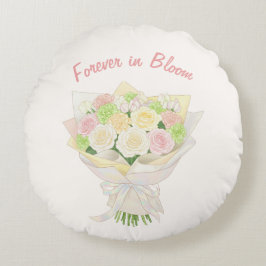 bridal bouquet bouquet of flowers pastel rond kussen
