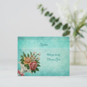 Bridal Bouquet gepersonaliseerd Bloemenmeisje Aankondigingskaart (Staand voorkant)