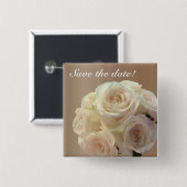Bridal bouquet in gebroken wit vierkante button 5,1 cm (Voorkant /achterkant)