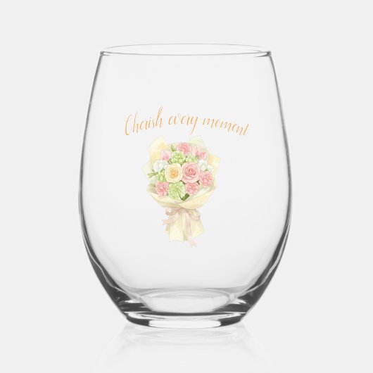 bridal bouquet wijnglas zonder voet (Voorkant)