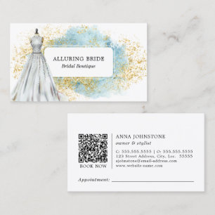 Bridal Boutique Blue Gold QR-code   benoeming Visitekaartje