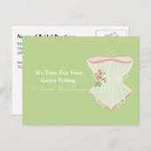 Bridal Boutique Gown Fitting Afspraak Herinnering Briefkaart (Voorkant / Achterkant)