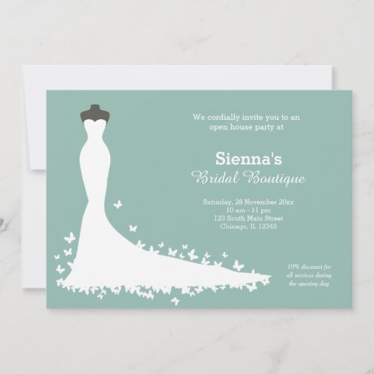 Bridal Boutique - Kies uw achtergrondkleur Kaart (Voorkant)